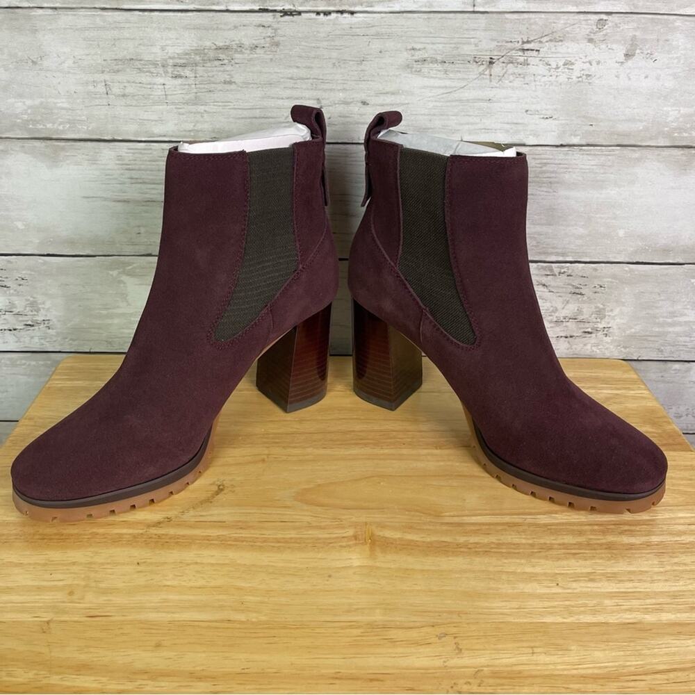 Sanctuary Ravish Chelsea Suede BootIe Burgundy Size 7.5 - Picture 4 of 6